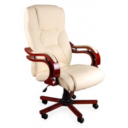 Fotel biurowy LUX ecru z masażem